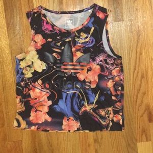 Adidas multicolored rose tank top.